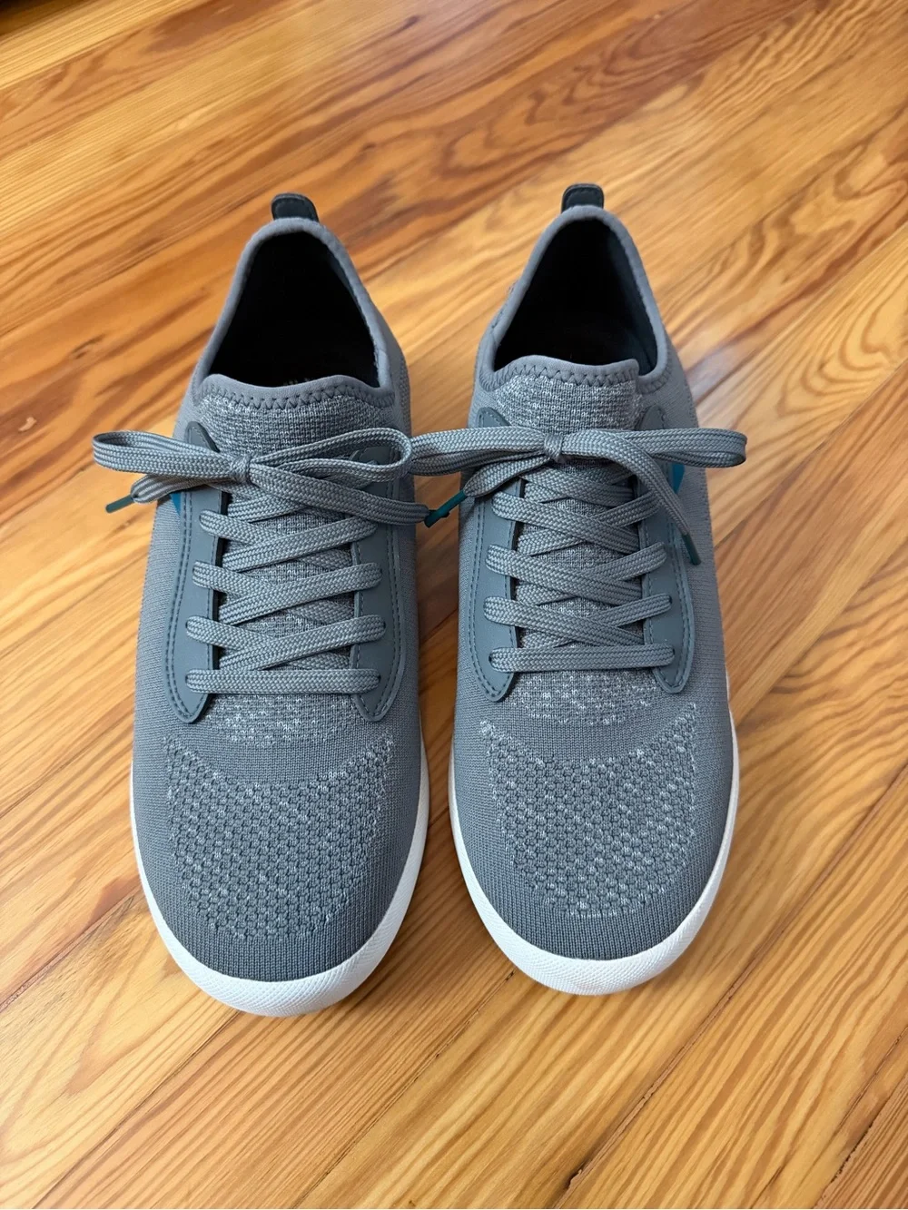 Vessi Men's Grey Knit Lace-Up Waterproof Weekend Sneakers